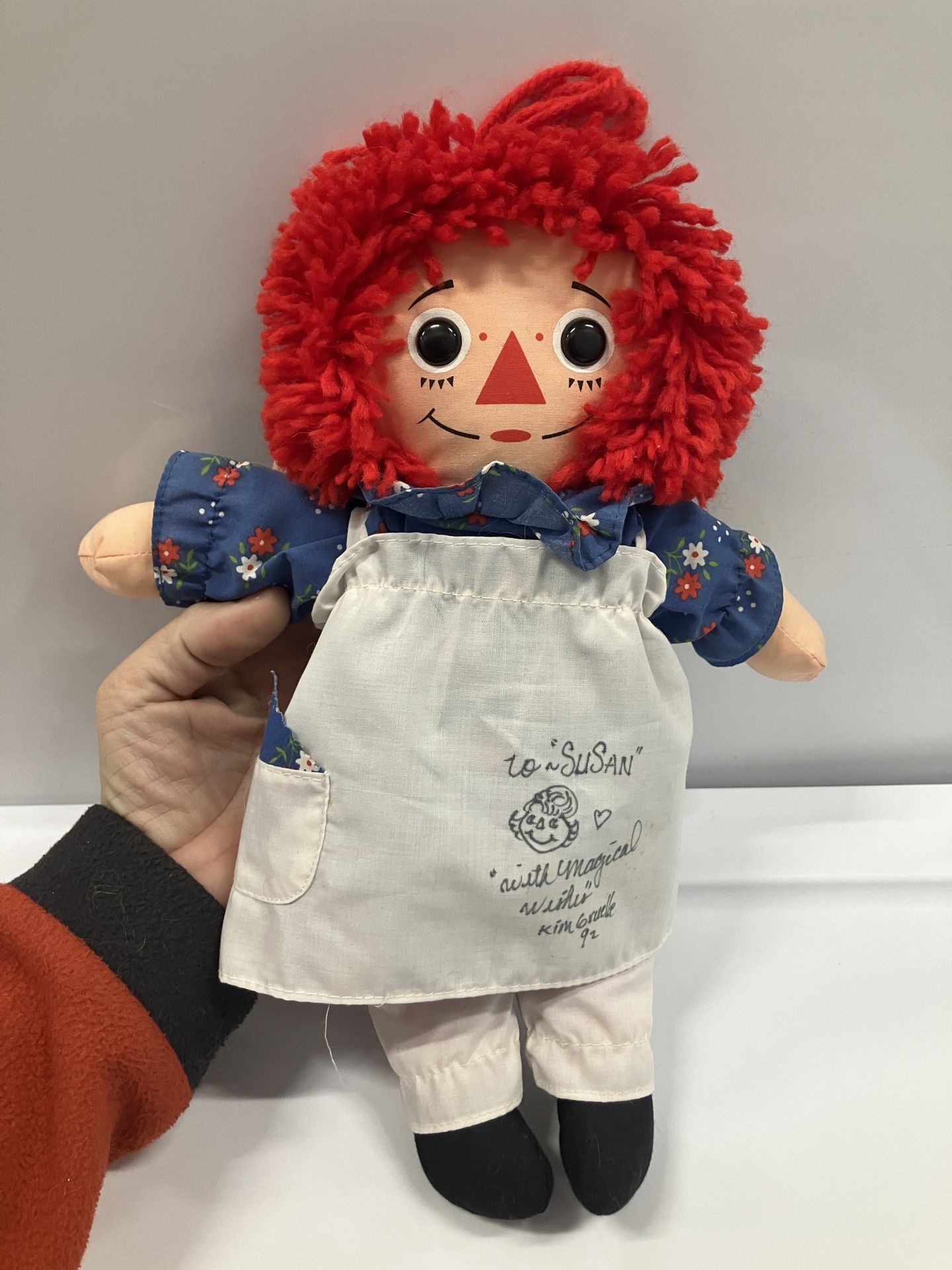 Vintage 80’s Playskool Raggedy Ann Autographed Plush 12” Doll