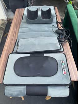 KOCASO Full Body Massage Mat with Heat, Electric Massage Mat Chair Pad Back/Neck/Foot Massager, Detachable Lumbar& Head Pillow