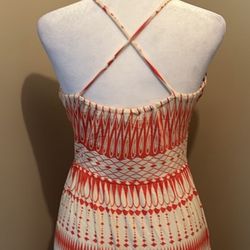 Anthropologie Deletta Orange/Red Maxi Dress 