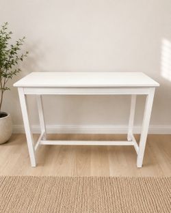White Wooden Writing Desk, Non-Toxic Finishes, Large Desk Space, Engineered Wood, Matching Style, Solid Wood 24” x 47.5”