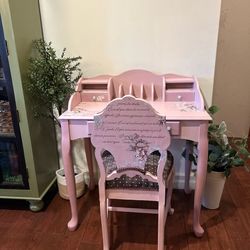 Gorgeous Desk/ Vanity with Upholstered Chair