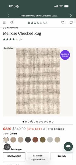 5x8 Wool Área Rug