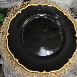 Black Charger Plates