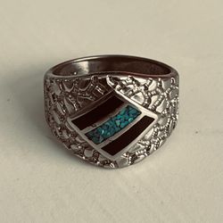 1950s Men’s Native American Turqouise Onyx Ring 