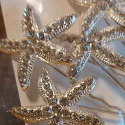 Starfish Crystal Hair Pins Set of 4 (NEW)