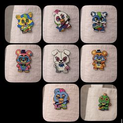 8pc FNAF Pin Lot Five Nights at Freddy’s Character Pins Bundle”