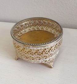 🌿 Gorgeous vintage brass jewelry/trinket box