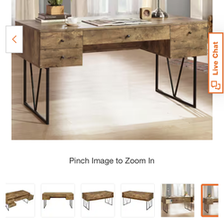 Analiese 4-drawer Writing Desk Antique Nutmeg