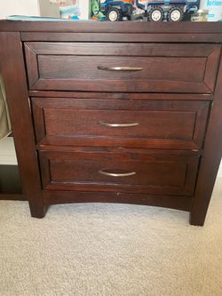Dresser with mirror and nightstand