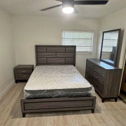 Hottest Sale!  Full or Queen Size Bed With Dresser & Mirror and Night Stand  — all for just $698!