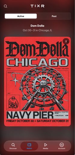 Dom Dolla Navy Pier Friday GA 10/30 Tickets