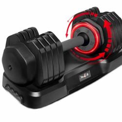 Yes4All High-Tech Adjustable Dumbbells 25lb - Single, Grey Grip