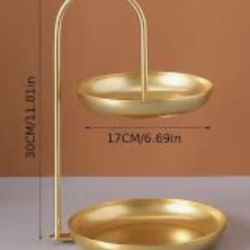 Gold Two Tiered Tray 