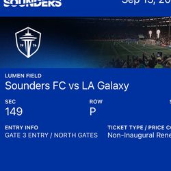 Seattle Sounders vs LA Galaxy 4 Tickets on Sep13,2025