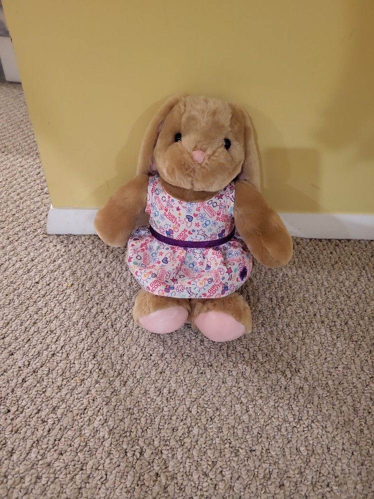 Build A Bear Bunny With Girl Scout Dress