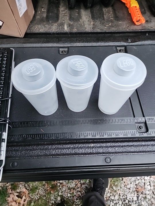 x4 Lego Store PAB Pick A Brick Cups + Lids Stackable Storage Containers Lot