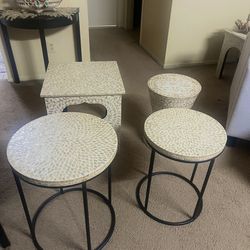 Brand New Set Of 4 Pieces Coffee Side Tables Mother Of Pearl Inlay Pick Up Gaithersburg Md20877 Please Check Out My Other Listing Thanks 