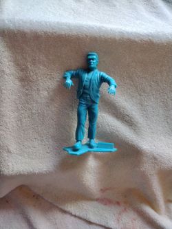 Vintage Louis Marx 1963 Frankenstein Monster Figure Toy Aqua 5.5"
