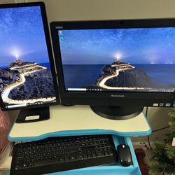 Lenovo ThinkVantage AIO w/ Second Monitor & Accessories 