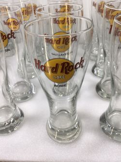 Hard Rock Cafe Collectible 8.5” Pilsner Beer Glasses