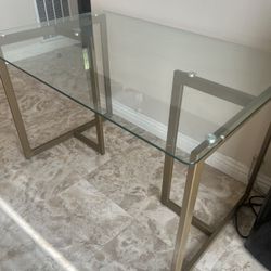 Glass Gold Table