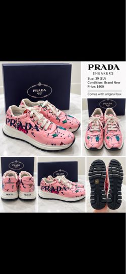 Prada Pink Printed Sneakers Size 39