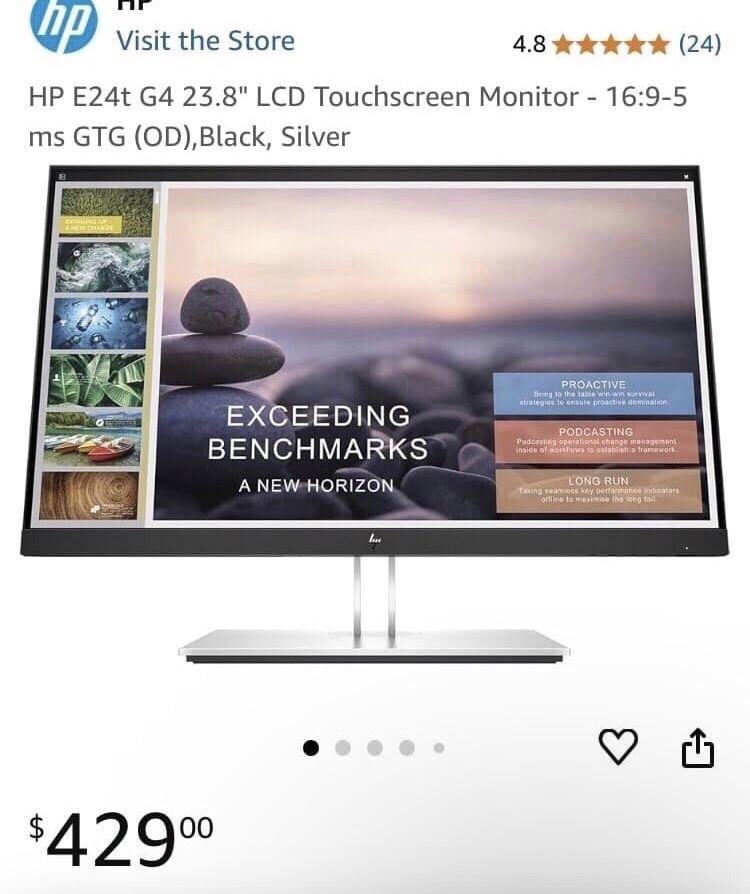 HP 24” Touchscreen Monitor 1080p/IPS/HDMI/5ms/Swivel NEW