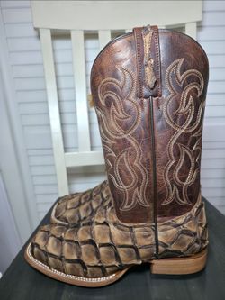 Cody James Pirarucu Western Boots Broad Square Toe BBME039 Men's Size 9 EE