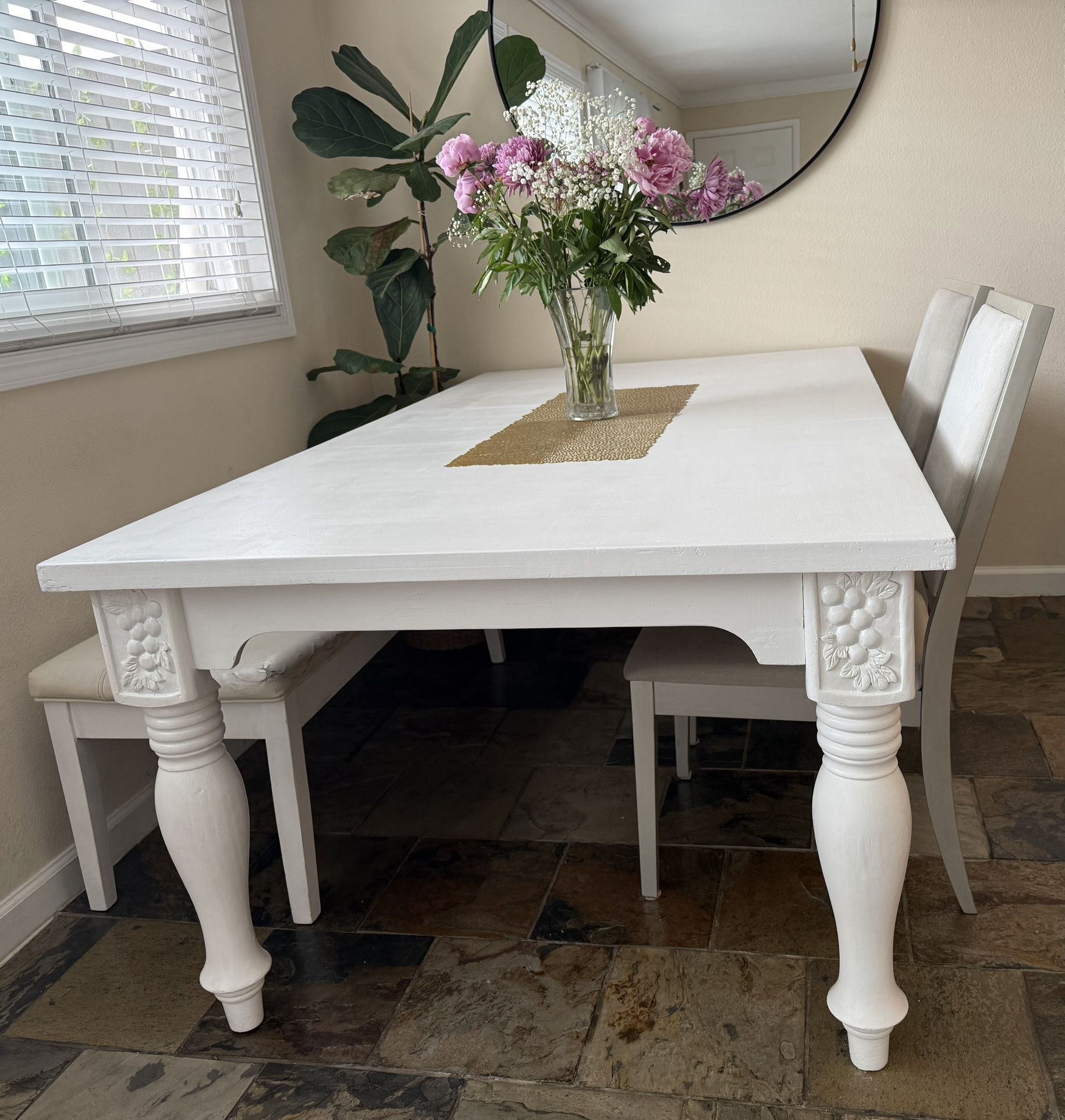 Dining Table Extendable Solid Wood Heavy & Durable