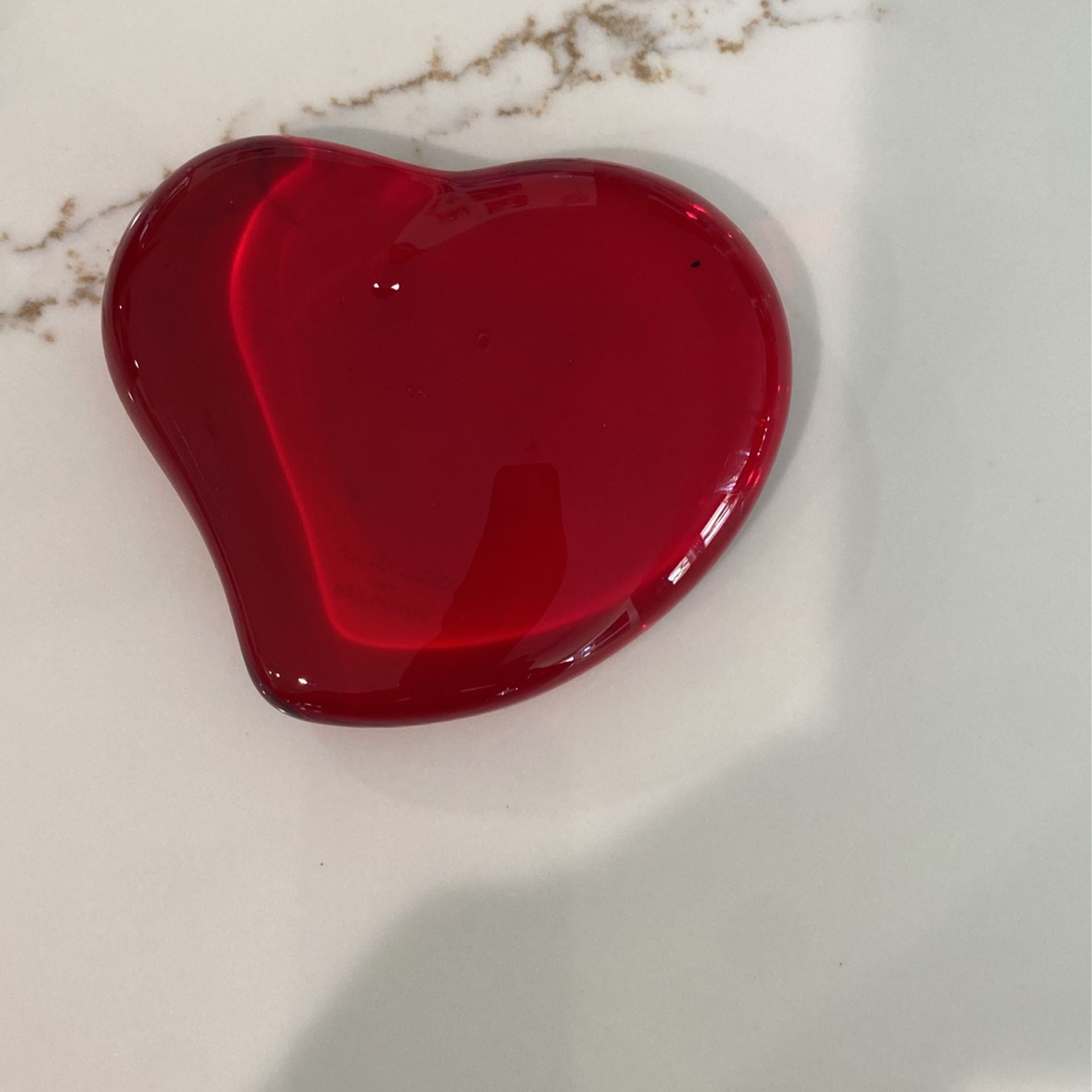Tiffany Red Heart Art Glass