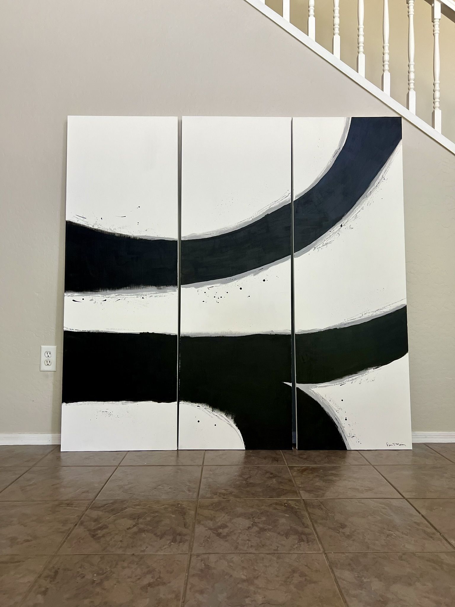 “NO BOUNDARIES” 5x5 Feet Triptych -3 Piece Custom Size & Color Original Art