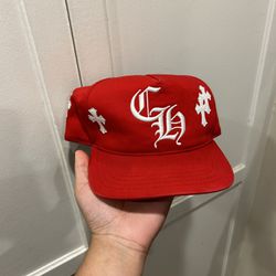 Red Chrome Hearts Patch Baseball Hat