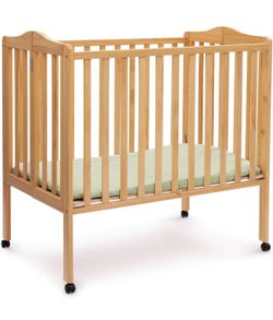 ONLY $75: Folding Portable Mini Baby Crib with 1.5-inch Mattress - Greenguard Gold Certified
