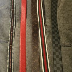 2 LV 3 Gucci Belts