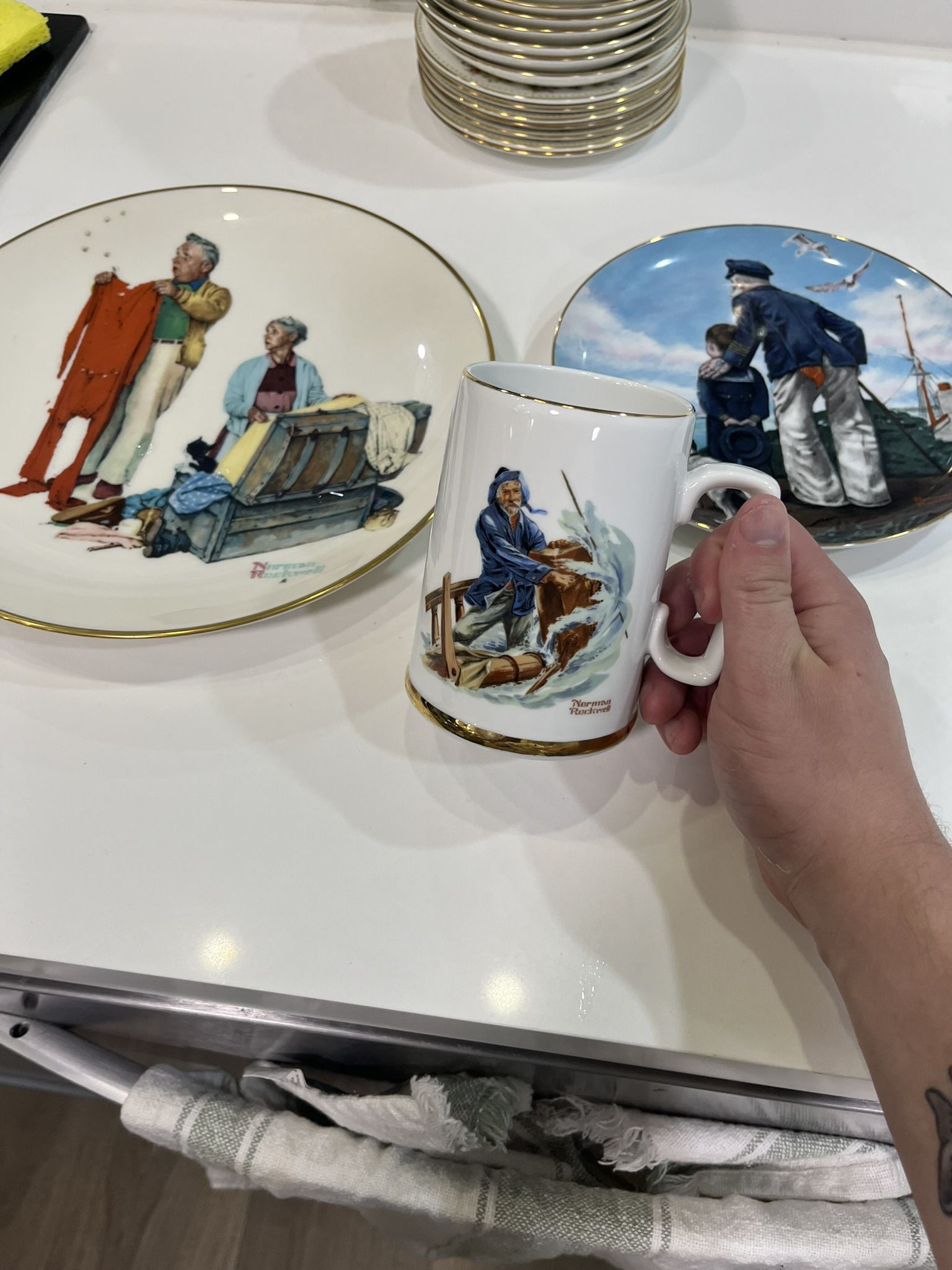 Norman Rockwell Plates And Mug Lot