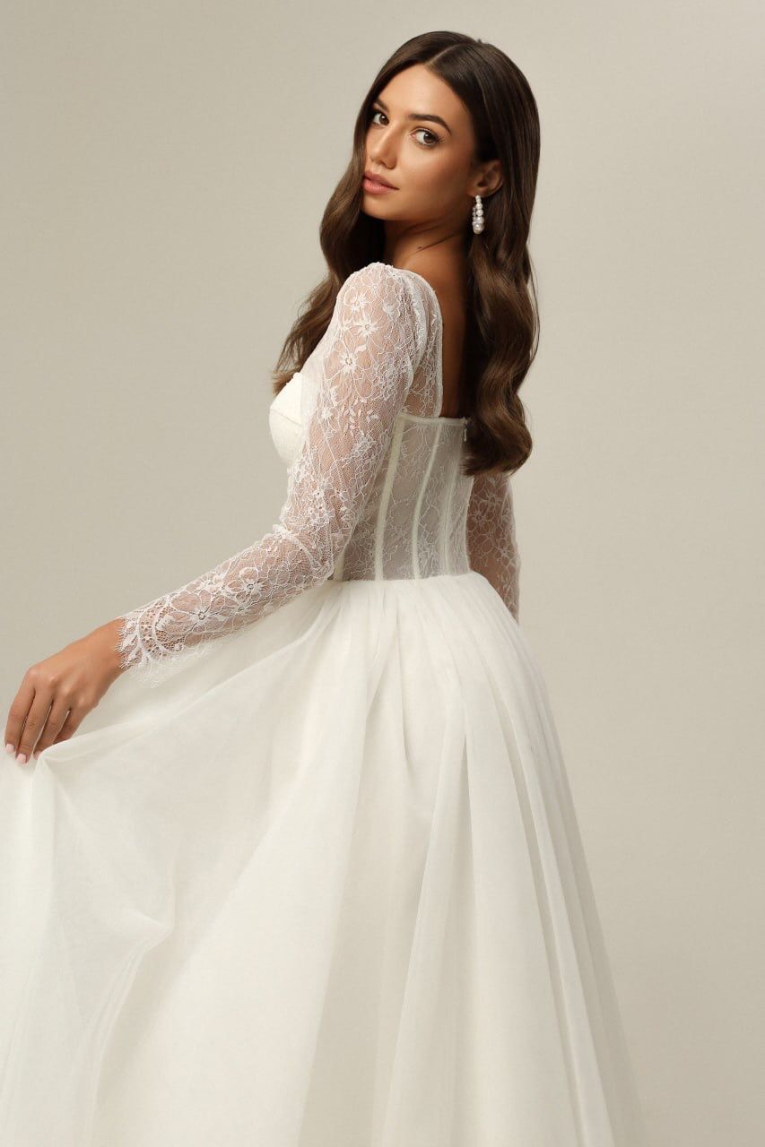 EMMA Midi Wedding Dress, Modern Wedding Dress, Wedding Gown