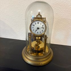 Vintage brass 400 day mechanical anniversary clock from 1932 Germany