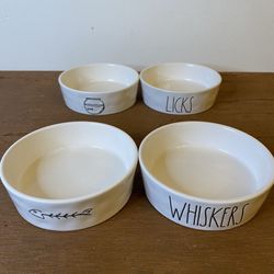 4 Rae Dunn Cat Bowl Food Water Dish Small 5" 