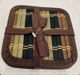 Bamboo Coasters NEW 2 Packs = 12 Coasters for $6 -Multiples Available