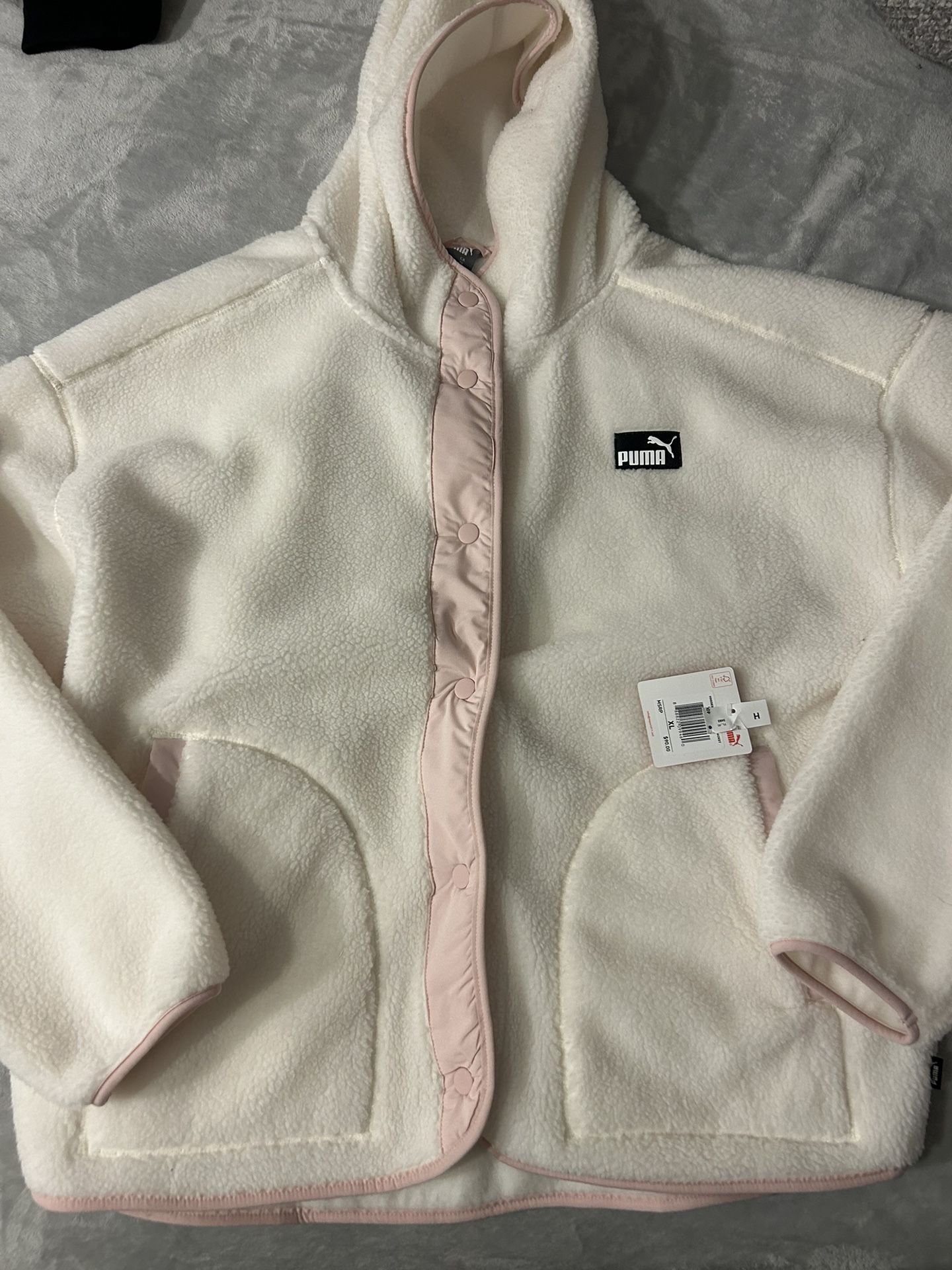 NWT PUMA Hooded Sherpa Fleece Jacket