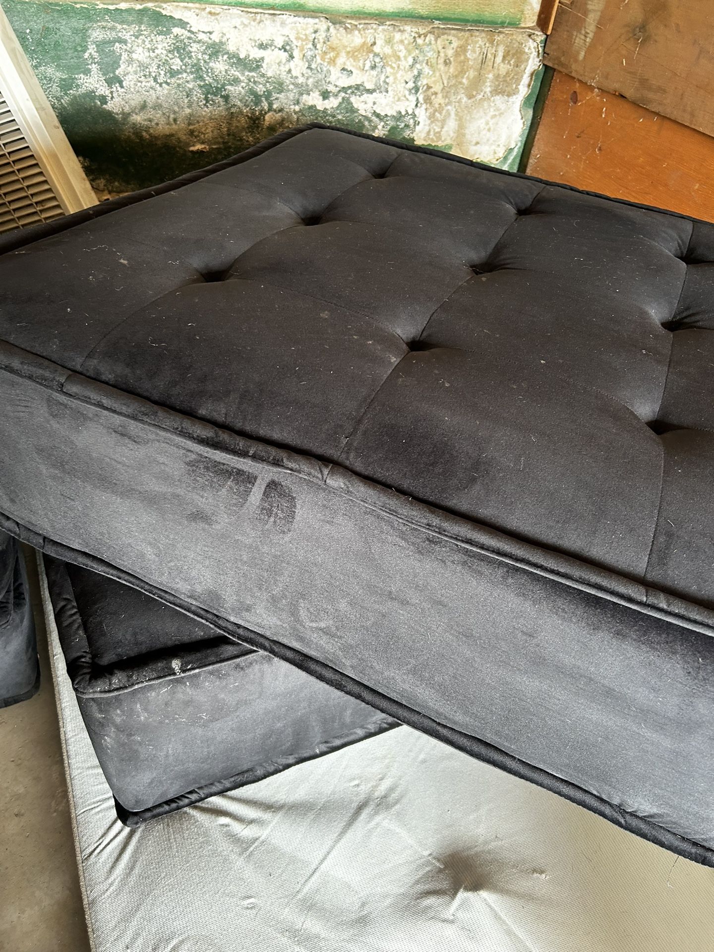 Black Suede Couch 