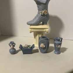 Vintage Miniatures From Occupied Japan + Porcelain Blue Boot-$40 Cash