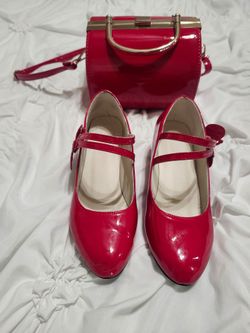 Beautiful red shoes and purse