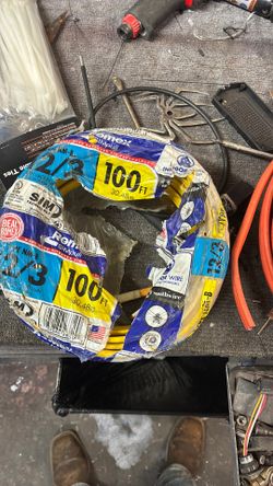 Several rolls and sizes of ROMEX 12/3 yellow & 10/3 orange 10 ga stranded different prices