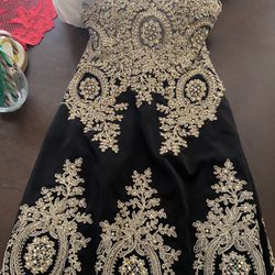 Black & Gold Mermaid Prom dress 