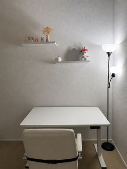 White standing desk