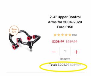 KSP 2-4inch Upper Control Arms Compatible with F-150, Suspension Kits Tubular Black Arms Alignment Lift 2 to 4” for 2004-2020 F150, Replacement Factor