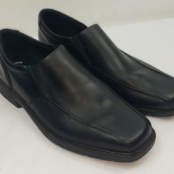 Nunn Bush Mens 11 M Black Leather  Jefferson Bike Toe Slip On Gel Loafers 