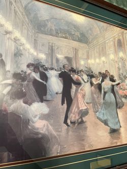 “An Elegant Soiree” Vintage Ballroom Dancing by Victor Gabriel Gilbert  Thumbnail