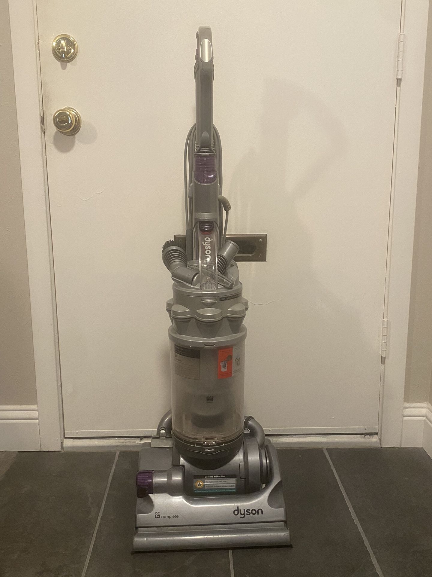 Dyson DC14 Silver Vacuum Cleaner With Attachments